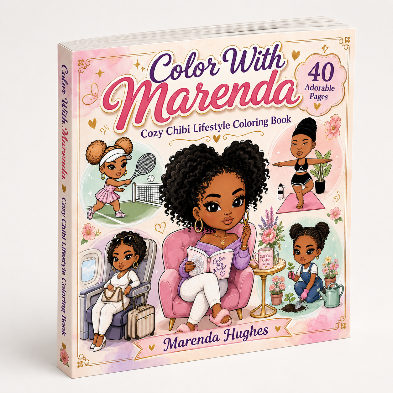 Color With Marenda Cozy Chibi Lifestyle Coloring Book